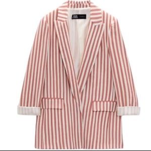 NWT Striped Oversized Pink Blazer From Zara